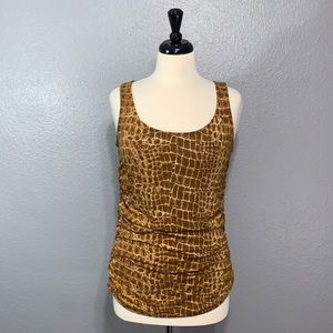 NY&Co Ruched Reptile Print Sleeveless Top M